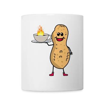 Erdnuss Erdnüsse Kaffee Kaffeetasse Guten Morgen - Tasse - Weiß - Vorne