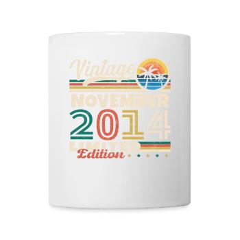 November 2014 Vintage Retro Geburtstagsgeschenk - Tasse - Weiß - Vorne