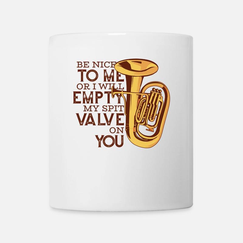 Sei nett oder ich leere mein Spuckventil auf dich Spieler - Tasse - Weiß