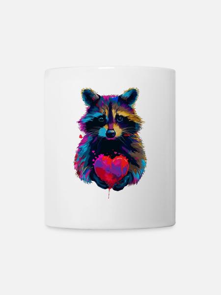 Waschbär - Tasse - Weiß