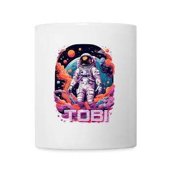 TOBI - Beau prénom de garçon avec astronaute cool - Mug blanc - blanc - Devant