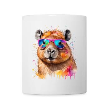 Capybara Sunglasses Capy Colorful Animal Design Print - Mug - white - Front