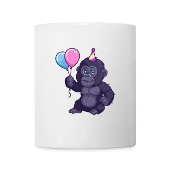 Bande dessinée d’anniversaire de gorille - Mug blanc - blanc - Devant
