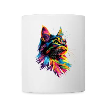 Maine Coon Cat Colorful Rainbow Maine Coon Cats - Mug - white - Front