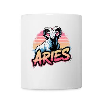 Aries Horoscope Astrology Sign Vintage Design. - Mug - white - Front