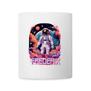 FREDERIK - Beautiful boy name with astronaut - Mug - white - Front