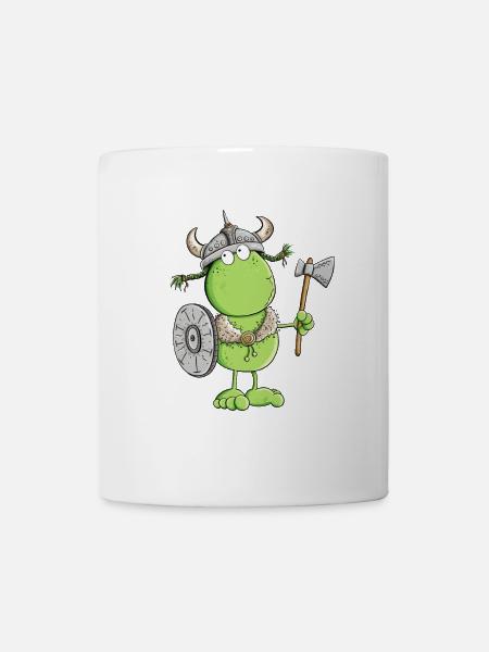 Lustiger Frosch Wikinger - Tasse - Weiß