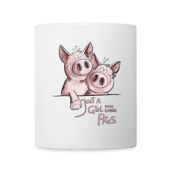 Just A Girl Who Loves Pigs Schwein - Tasse - Weiß - Vorne