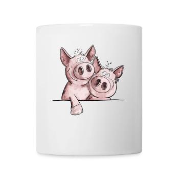 Drollige Schweinchen Schwein Wutz Wutzchen - Tasse - Weiß - Vorne