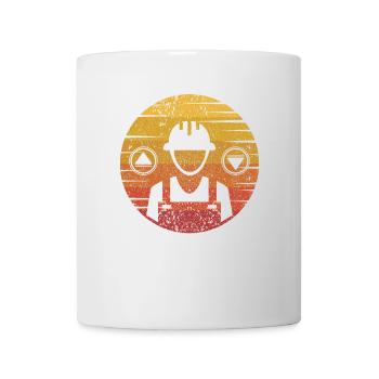 Retro Inspektor Techniker Aufzug reparieren - Tasse - Weiß - Vorne