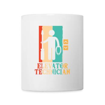 Retro Reparatur Inspektor Techniker Aufzug - Tasse - Weiß - Vorne