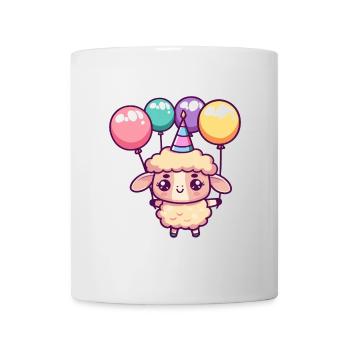 Schaf Geburtstag Comic - Tasse - Weiß - Vorne
