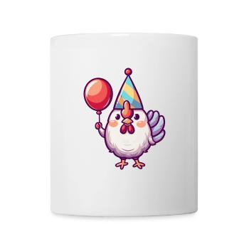 Hahn Geburtstag Comic - Tasse - Weiß - Vorne
