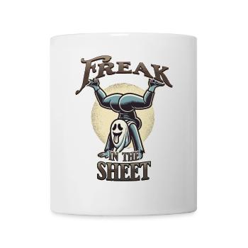 Freak In the Sheet Lustiges Halloween Gespenst - Tasse - Weiß - Vorne