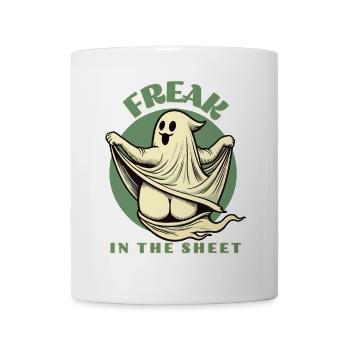 Freak dans la feuille Drôle Halloween fantôme - Mug blanc - blanc - Devant