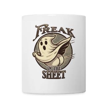 Gespenst Zeigt Hintern Freak in the Sheet Humor - Tasse - Weiß - Vorne