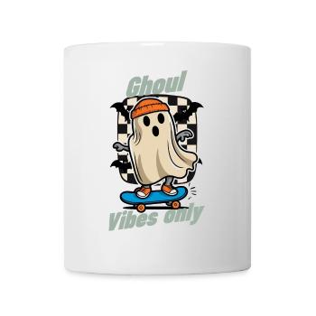 Ghoul Vibes Only Funny Halloween Saying Design - Mug - white - Front