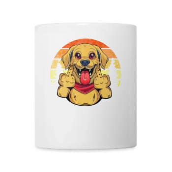 Funny dog showing the middle finger - Mug - white - Front