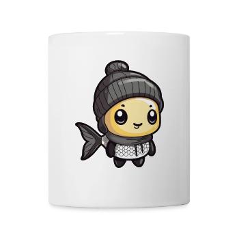Fisch Winter Comic Niedlich - Tasse - Weiß - Vorne
