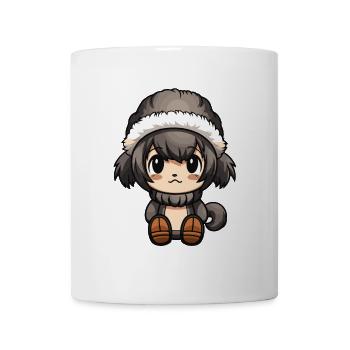 Affe Winter Comic Niedlich - Tasse - Weiß - Vorne