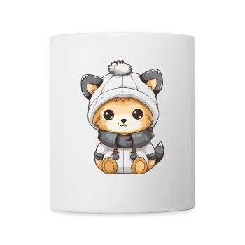 Fuchs Winter Comic Niedlich - Tasse - Weiß - Vorne