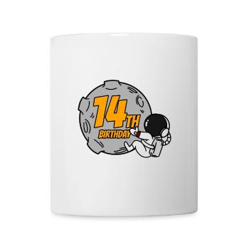 14e anniversaire Garçons Astronaute Anniversaire - Mug blanc - blanc - Devant