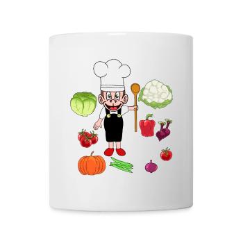 Koch Köchin Köche Gemüse Gastgeber Vegetarisch - Tasse - Weiß - Vorne