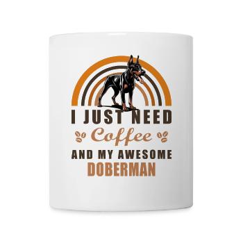Doberman Coffee Dog Cafe - Mug - white - Front