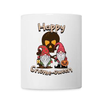 Happy Gnome-Oween Funny Halloween Gnome Saying - Mug - white - Front
