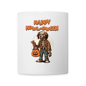 Happy Howl-oween Lustiger Halloween Hunde Spruch - Tasse - Weiß - Vorne