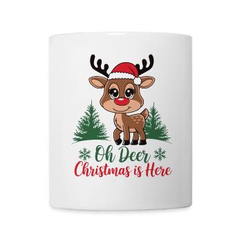 Oh Deer Christmas is Here - Tasse - Weiß - Vorne