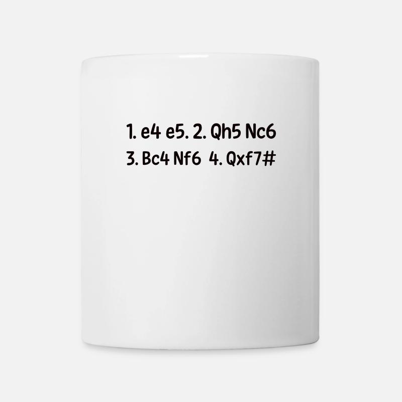 Schäfermatt - Schach, Schachfigur Geschenkidee - Tasse - Weiß