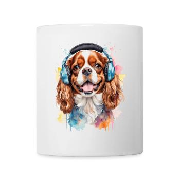 Cavalier King Charles Spaniel Casque Dog Print - Mug blanc - blanc - Devant