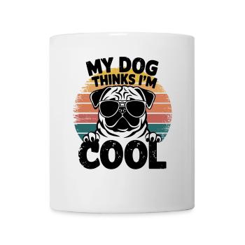 Carlin mon chien pense que je suis cool - Mug blanc - blanc - Devant