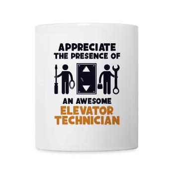 Appreciate Presence Of Awesome Elevator - Mug - white - Front