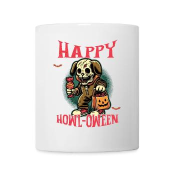 Happy Howl-Oween Funny Dog Halloween Saying - Mug - white - Front