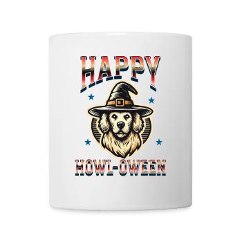 Happy Howl-Oween Drôle Halloween Chien Dire - Mug blanc - blanc - Devant