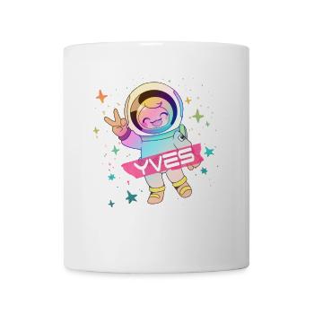 YVES - Beau nom de garçon avec astronaute mignon - Mug blanc - blanc - Devant