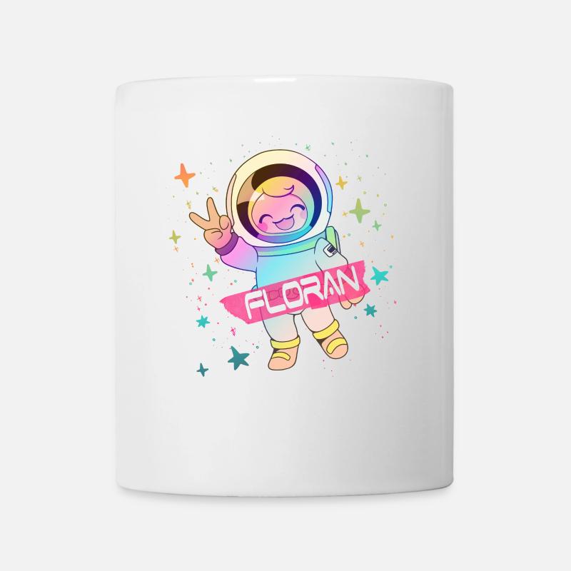 FLORIAN - Schöner Jungen Name mit süßem Astronaut - Tasse - Weiß