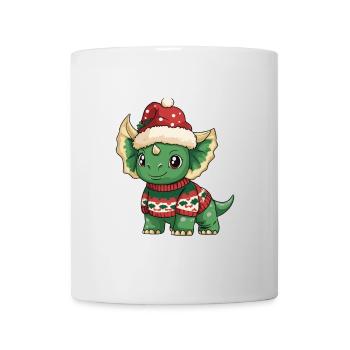 Dinosaurier triceratops Weihnachten - Tasse - Weiß - Vorne