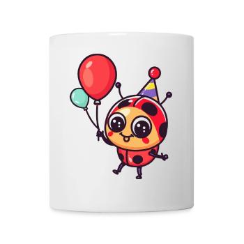 Marienkäfer Geburtstag Comic - Tasse - Weiß - Vorne