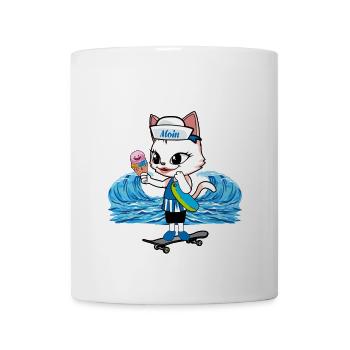 Cat Moin Patineur Maritime Chats Enfant Enfants Crème Glacée - Mug blanc - blanc - Devant