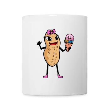 Cacahuètes Cacahuètes Cornet de crème glacée Enfant Enfants Été - Mug blanc - blanc - Devant
