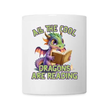Alle Coolen Kids Lesen Drachen - Tasse - Weiß - Vorne