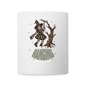 Lustiger Halloween Spruch Just Hanging Around - Tasse - Weiß - Vorne