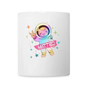 MATTEO - Beautiful boy name with cute astronaut - Mug - white - Front