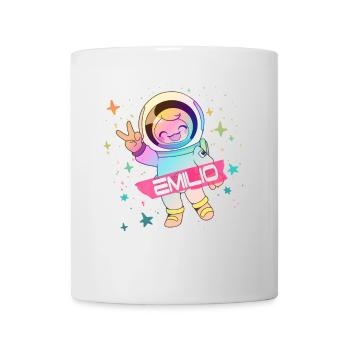 EMILIO - Beau nom de garçon avec astronaute mignon - Mug blanc - blanc - Devant