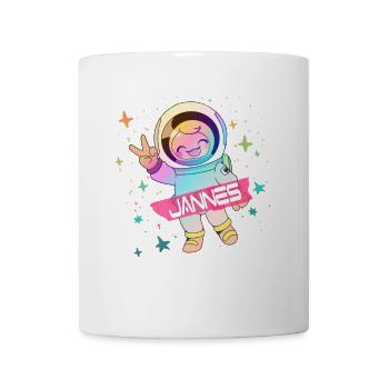 JANNES - Beau nom de garçon avec astronaute mignon - Mug blanc - blanc - Devant