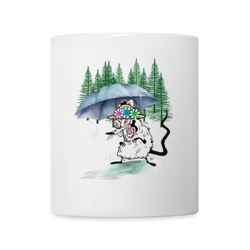 Hiking Mouse Umbrella Hike Forest Nature - Mug - white - Front