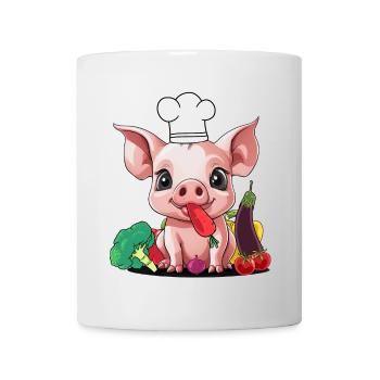 Cochon Légume Cuisinier Cuisinier Cuisinier Porcelet - Mug blanc - blanc - Devant
